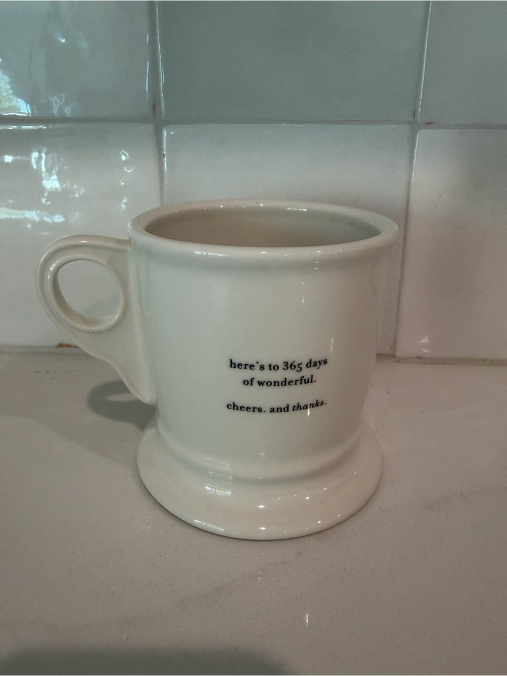 Rare Anthropologie "365 Days of Wonderful" Ceramic Coffee Mug